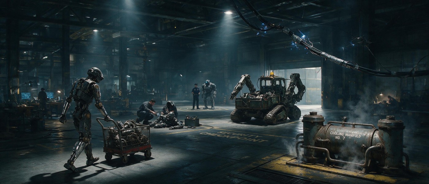 THE UNDERGROUND: A world of workshops, machinery and human activity below the city.